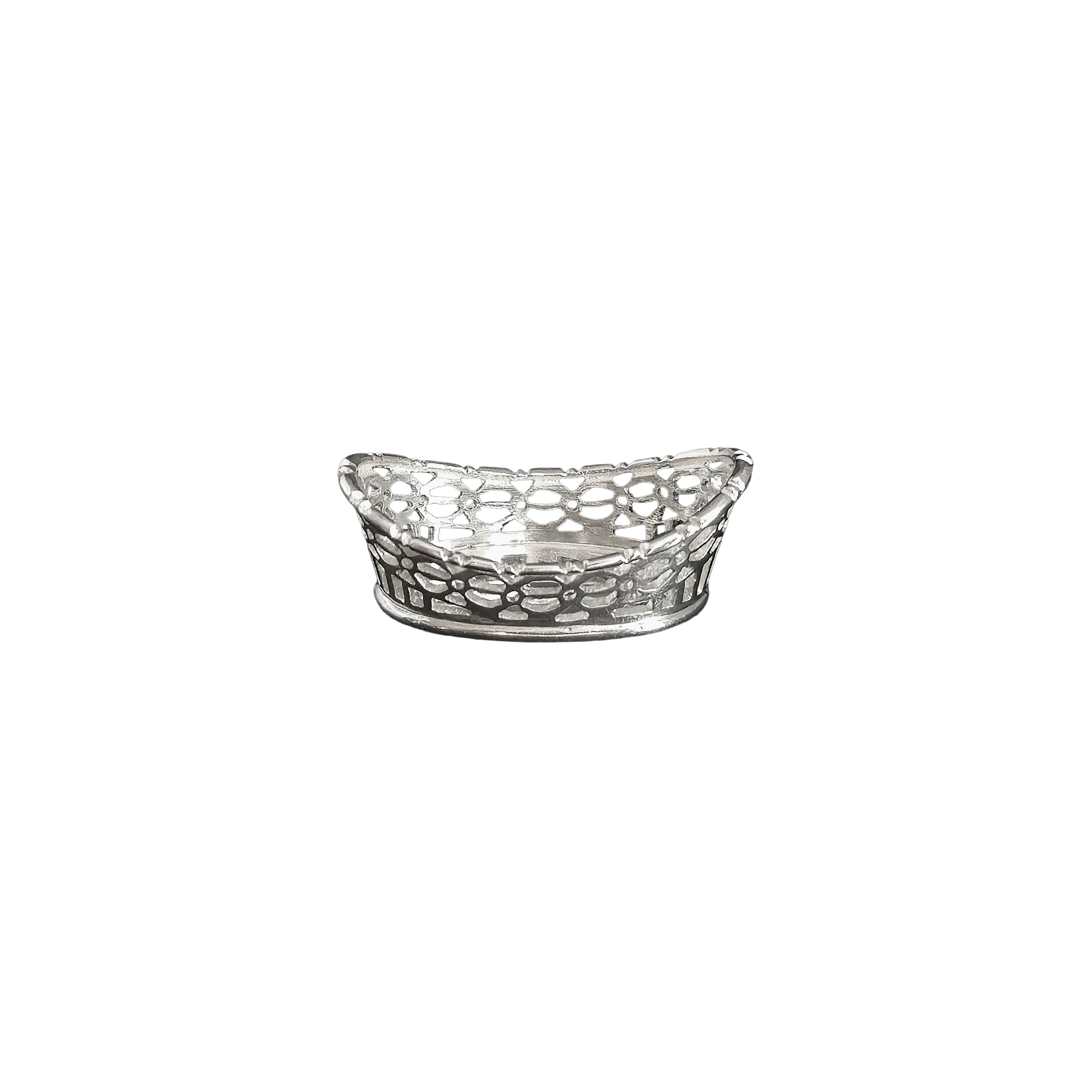 Victorian Sterling Silver Openwork Oval Bread Basket by Jens Torp
