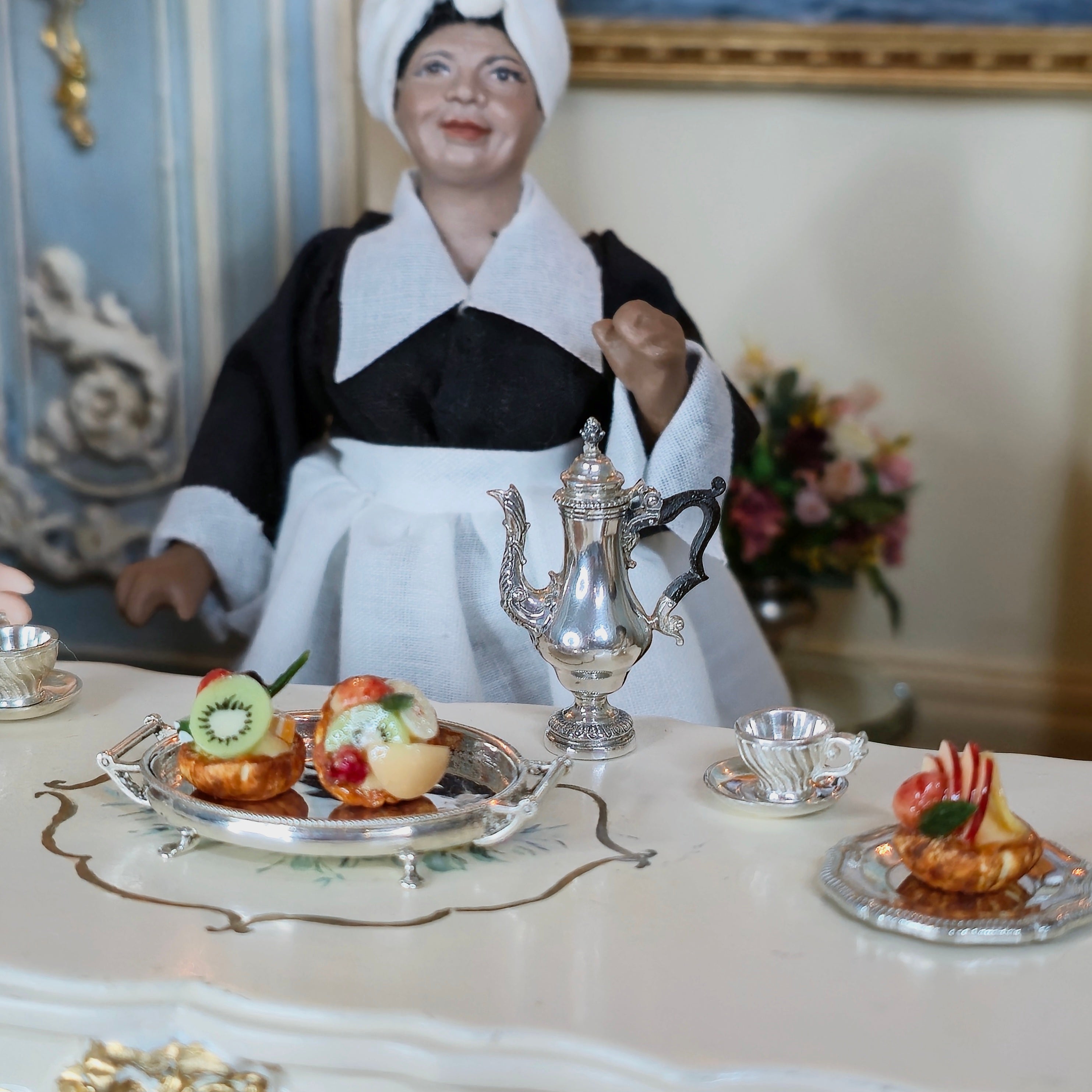 Ornate Sterling Silver Georgian Coffee Pot by Obadiah Fisher