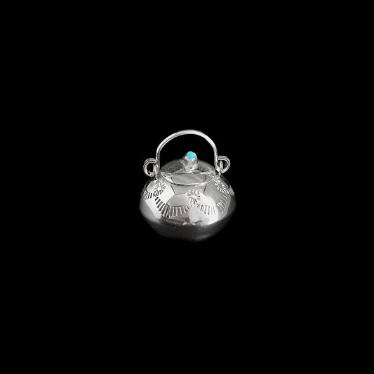 Sterling Silver & Turquoise Miniature Lidded Pot by Elizabeth Whitman