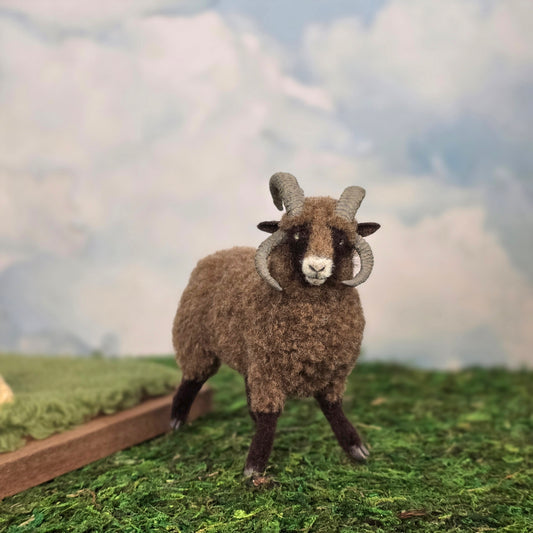 Takanashi Takumi Miniature Felted Wool Ram Dollhouse Animal