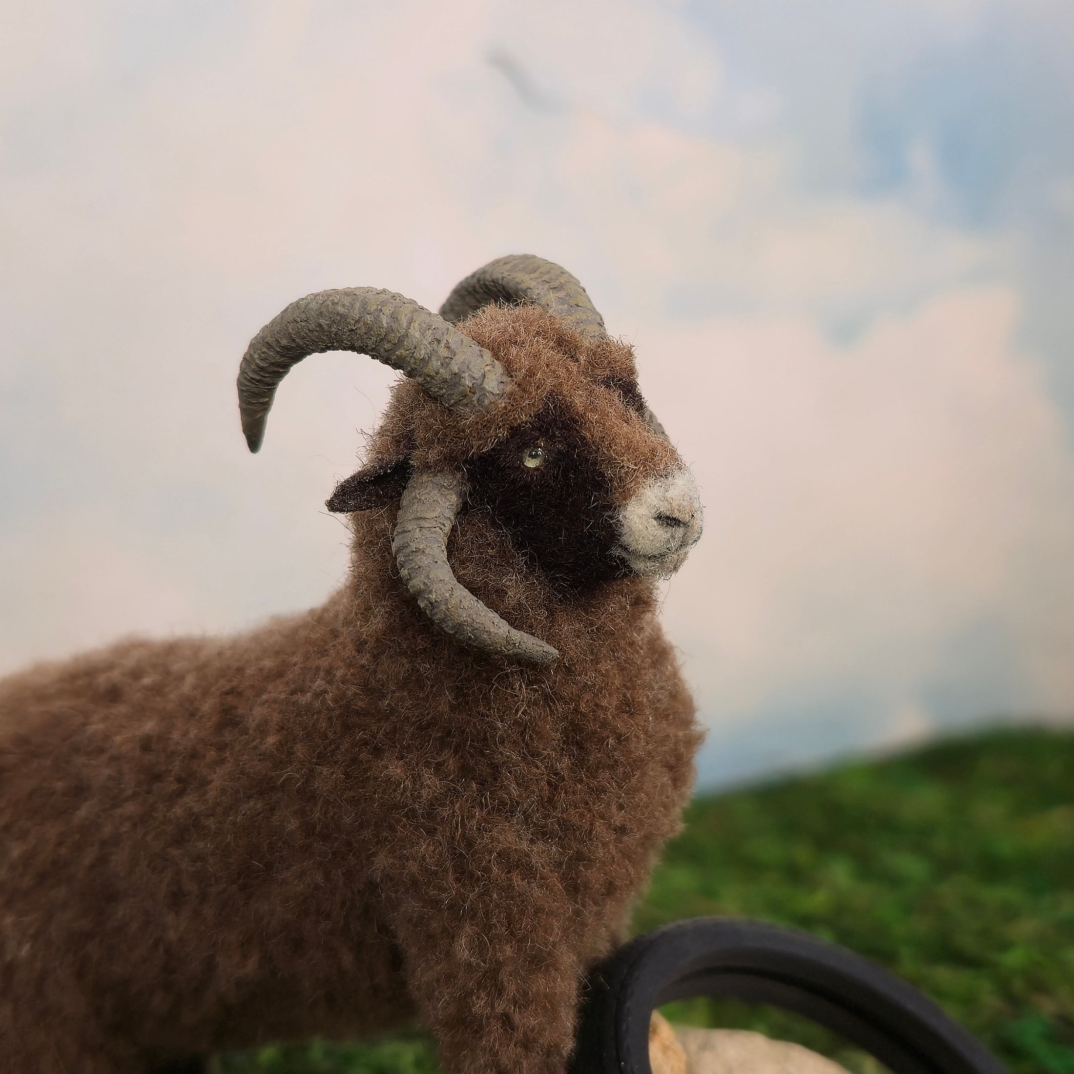 Takanashi Takumi Miniature Felted Wool Ram Dollhouse Animal