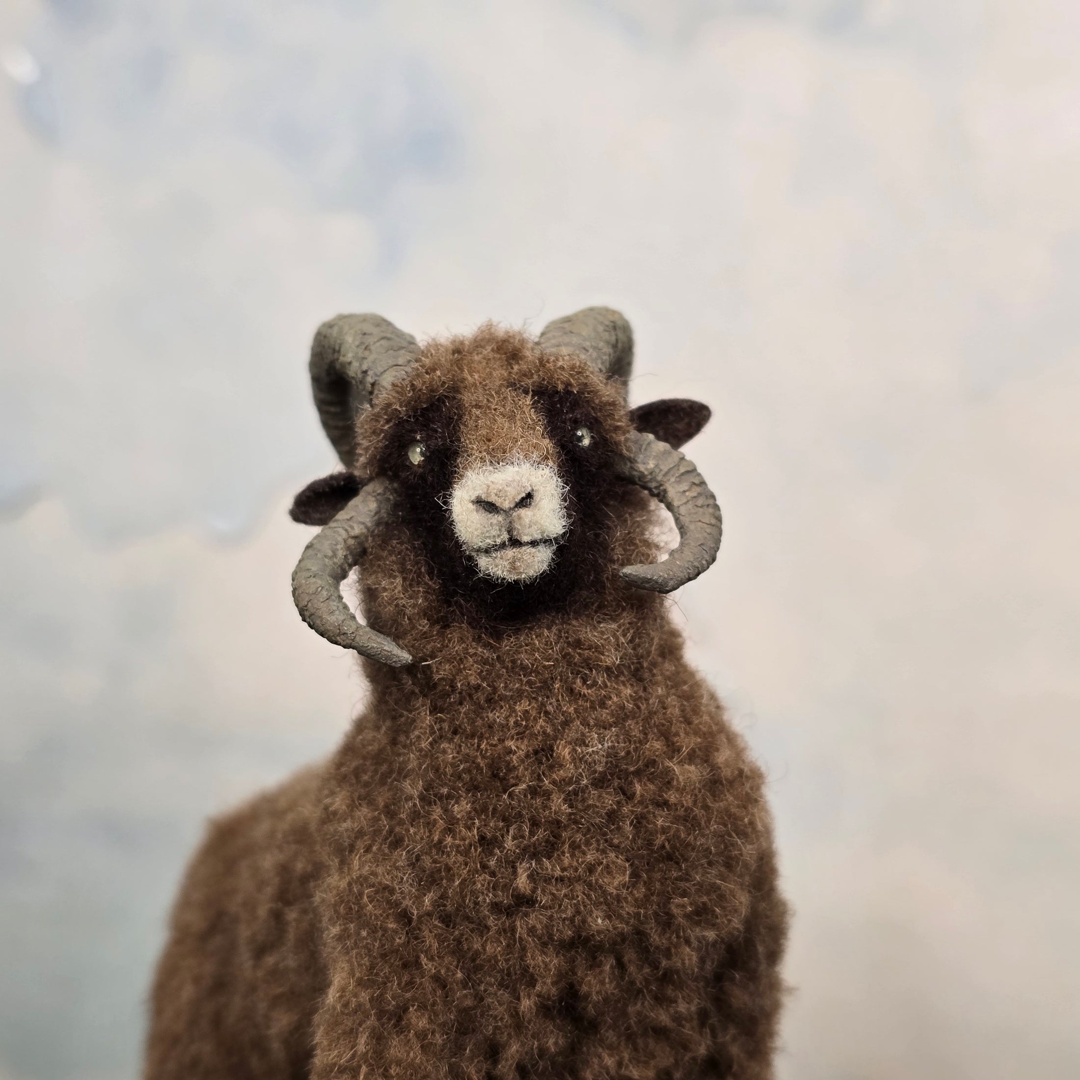 Takanashi Takumi Miniature Felted Wool Ram Dollhouse Animal