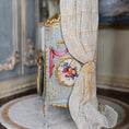 Load image into Gallery viewer, June Clinkscales Custom Blue Hand-Painted Rococo Baby Crib with Silk Canopy 2014
