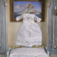 Load image into Gallery viewer, Miniature White Lace Infant Dress on Hanger Dollhouse Baby Clothing
