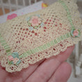 Load image into Gallery viewer, Miniature Crochet Baby Blanket & Pillow with Silk Ribbon Work
