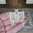 Load image into Gallery viewer, Miniature Victorian Lace Collar on Hanger Dollhouse Accessory
