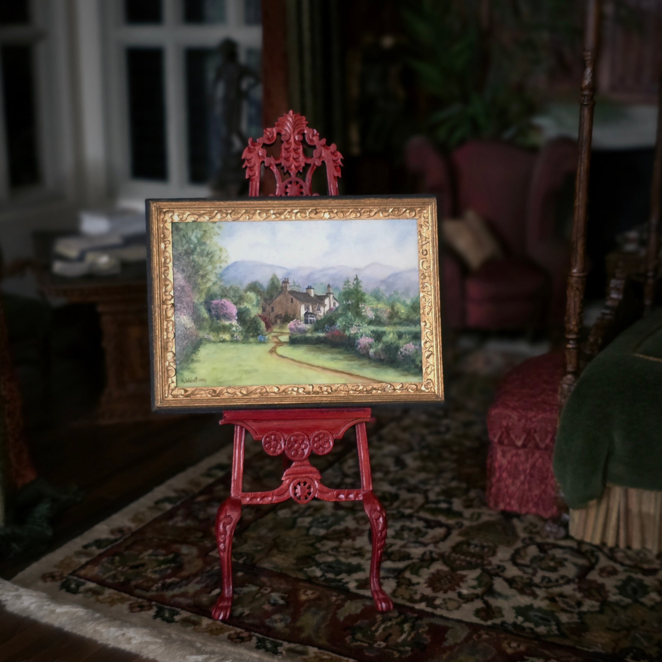 Melissa Wolcott Miniature Oil Painting Mt Rydal Wordsworth Home