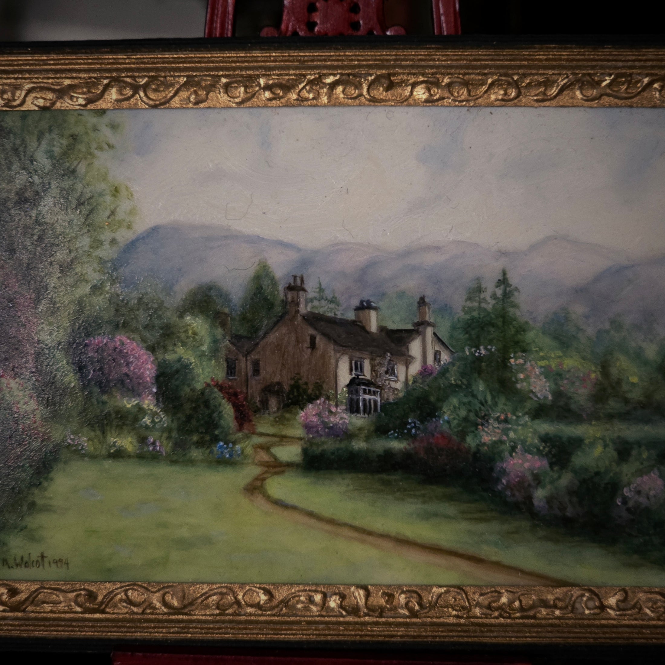 Melissa Wolcott Miniature Oil Painting Mt Rydal Wordsworth Home