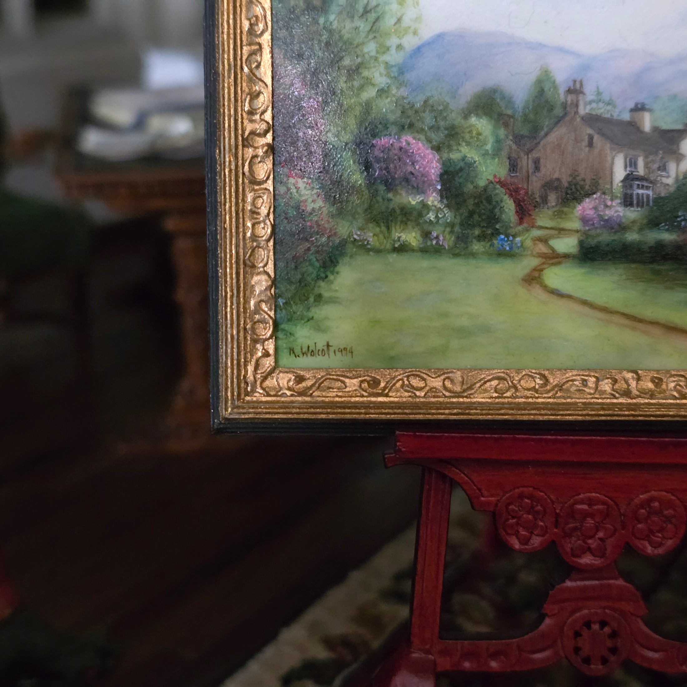 Melissa Wolcott Miniature Oil Painting Mt Rydal Wordsworth Home