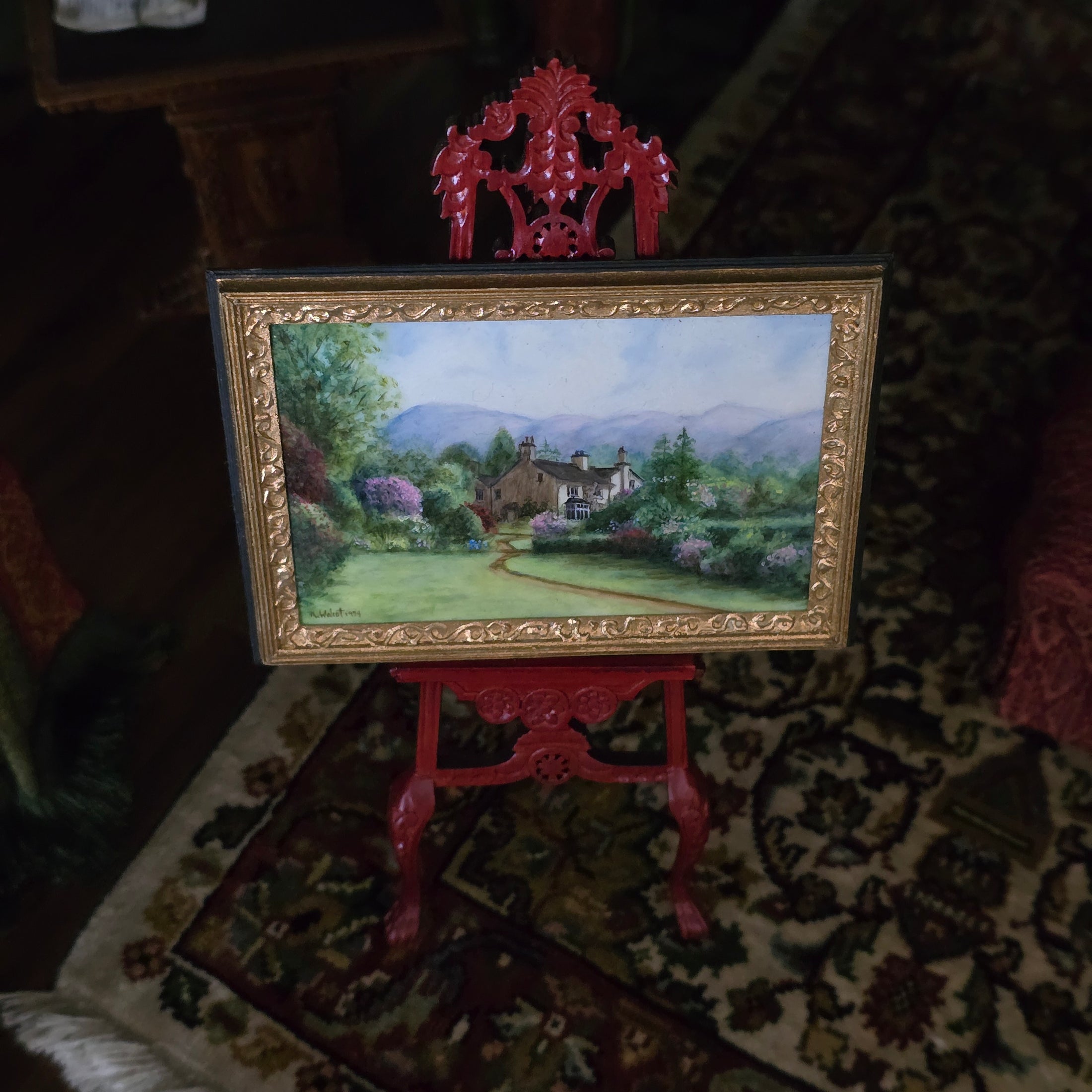 Melissa Wolcott Miniature Oil Painting Mt Rydal Wordsworth Home