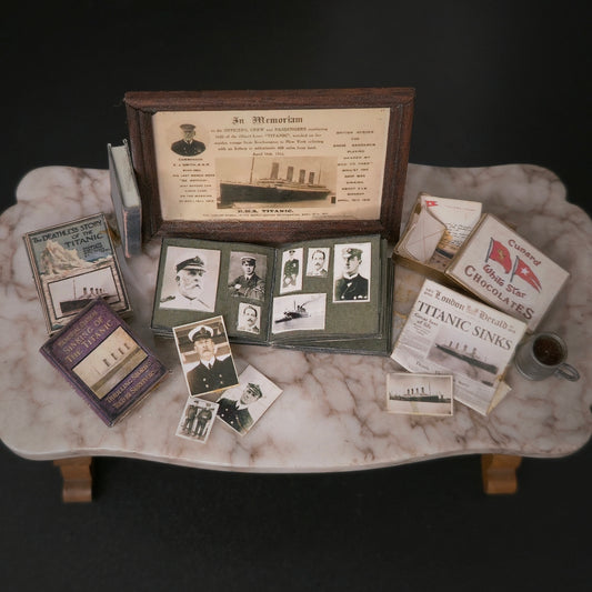 Miniature Titanic Ephemera Memorial Vignette Artisan OOAK Paper Display