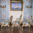 Load image into Gallery viewer, John J. Hodgson Gold-Leafed Peacock Upholstered Settee & Armchairs 3-Piece Living Room Set
