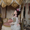 Load image into Gallery viewer, Rococo Era Boudoir Lady Doll With Glass Perfume Bottle Clay
