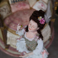Load image into Gallery viewer, Rococo Era Boudoir Lady Doll With Glass Perfume Bottle Clay
