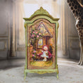 Load image into Gallery viewer, Jill Dianne Green Hand-Painted Fairytale Wardrobe Cabinet with Storybook Murals
