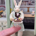 Load image into Gallery viewer, Chocolate Rooster & Easter Eggs Decorated Cake on Glass Stand Miniature
