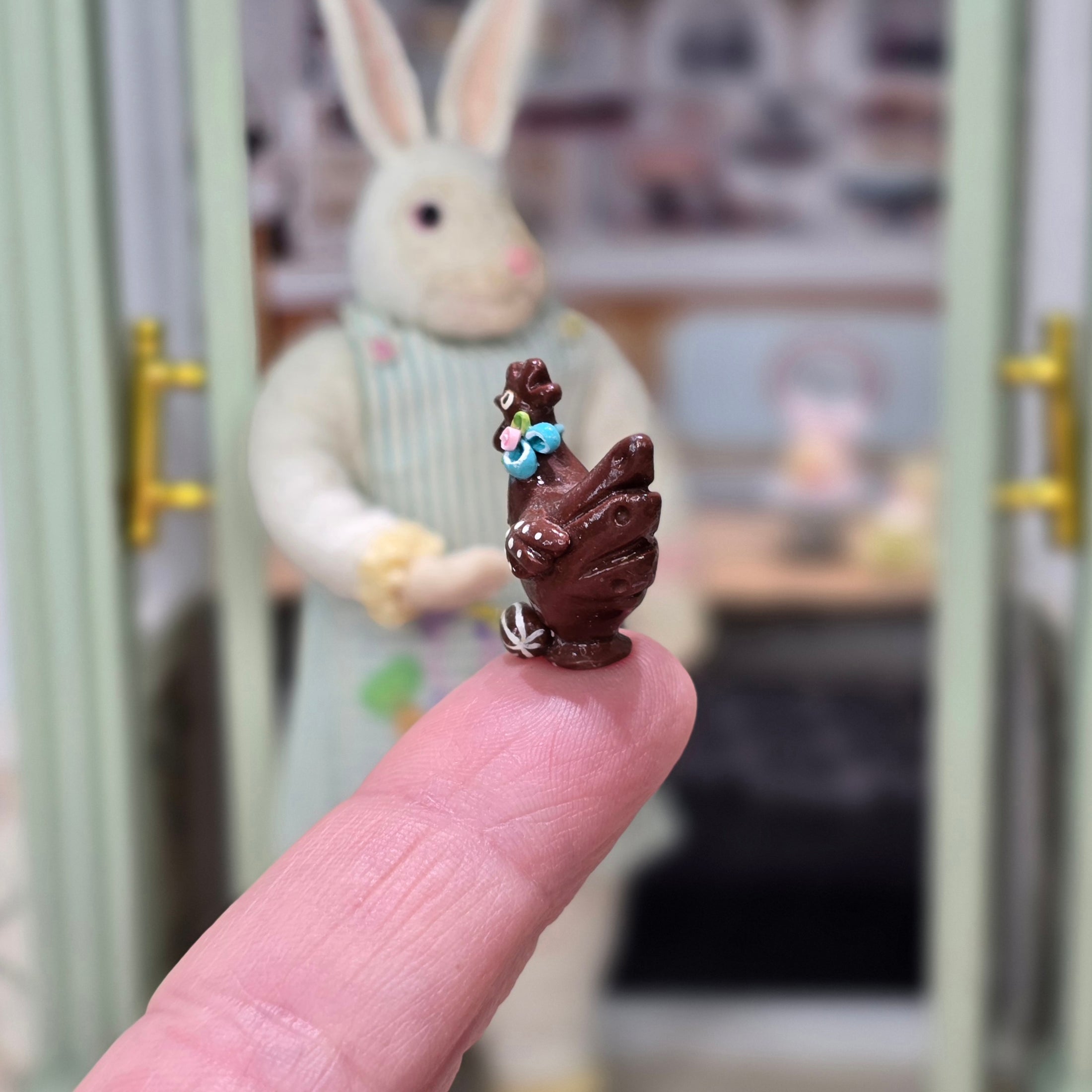 Miniature Easter Springtime Chocolate Hen Confectionery Figure