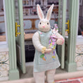 Load image into Gallery viewer, Pink Polka Dots Bunny-Topped Jelly Bean Glass Candy Shop Jar Miniature

