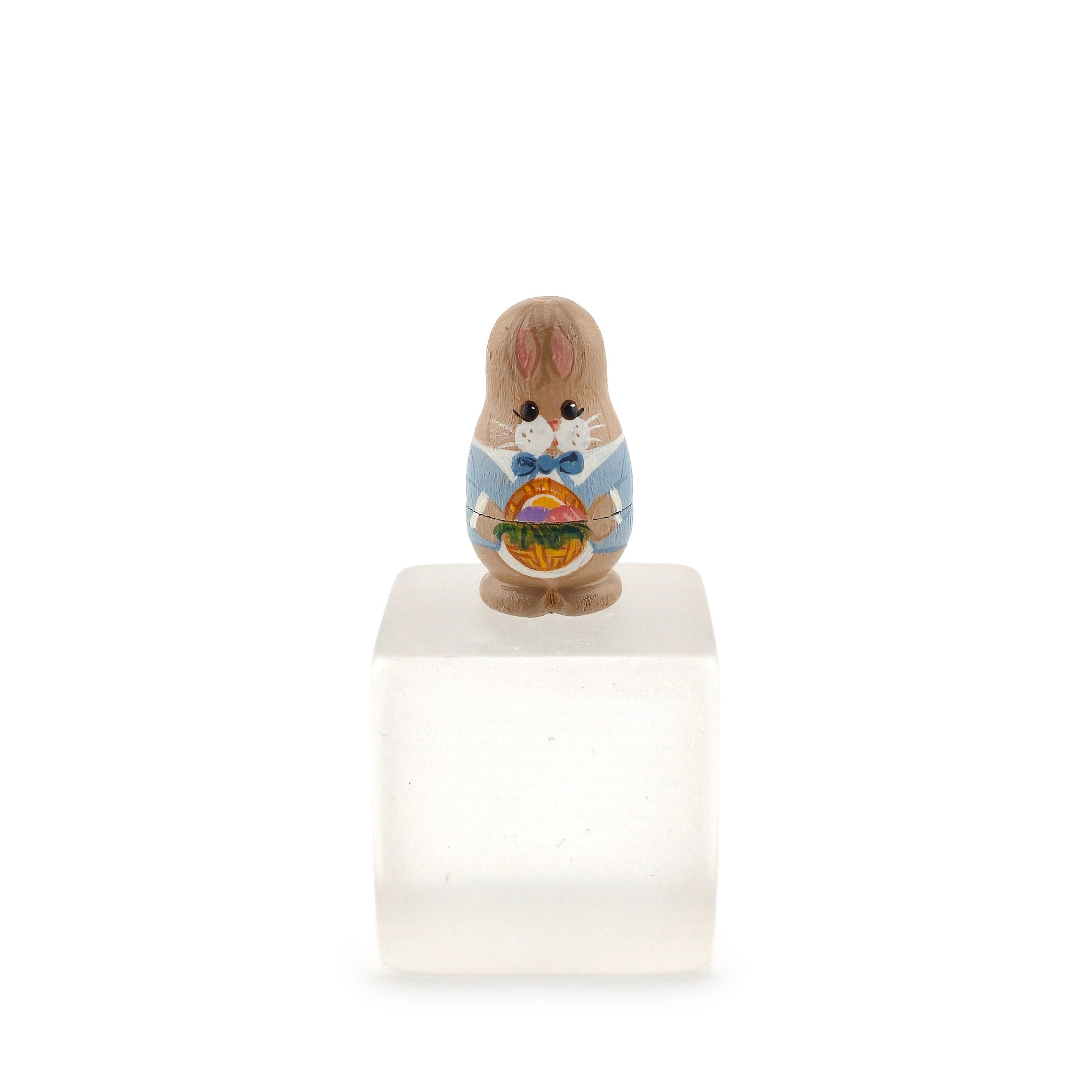 Diane Jones Hand-Painted Easter Bunny Nesting Doll Set with Chick 1995