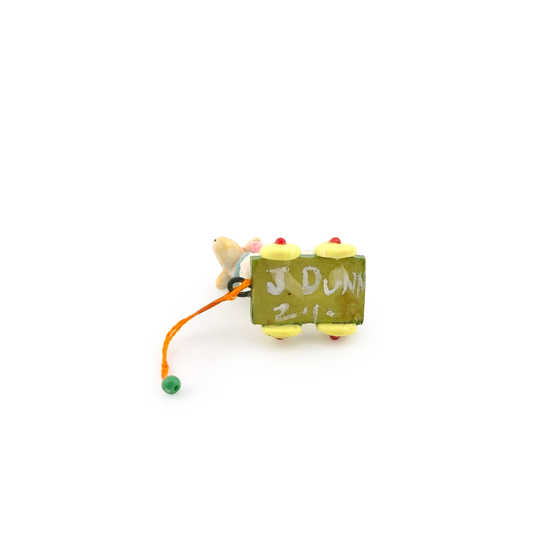 Hand-Painted Lamb Pull Toy Nursery Miniature by Jacqueline Dunn (2010)