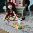 Load image into Gallery viewer, Hand-Painted Lamb Pull Toy Nursery Miniature by Jacqueline Dunn (2010)
