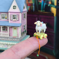 Load image into Gallery viewer, Hand-Painted Lamb Pull Toy Nursery Miniature by Jacqueline Dunn (2010)
