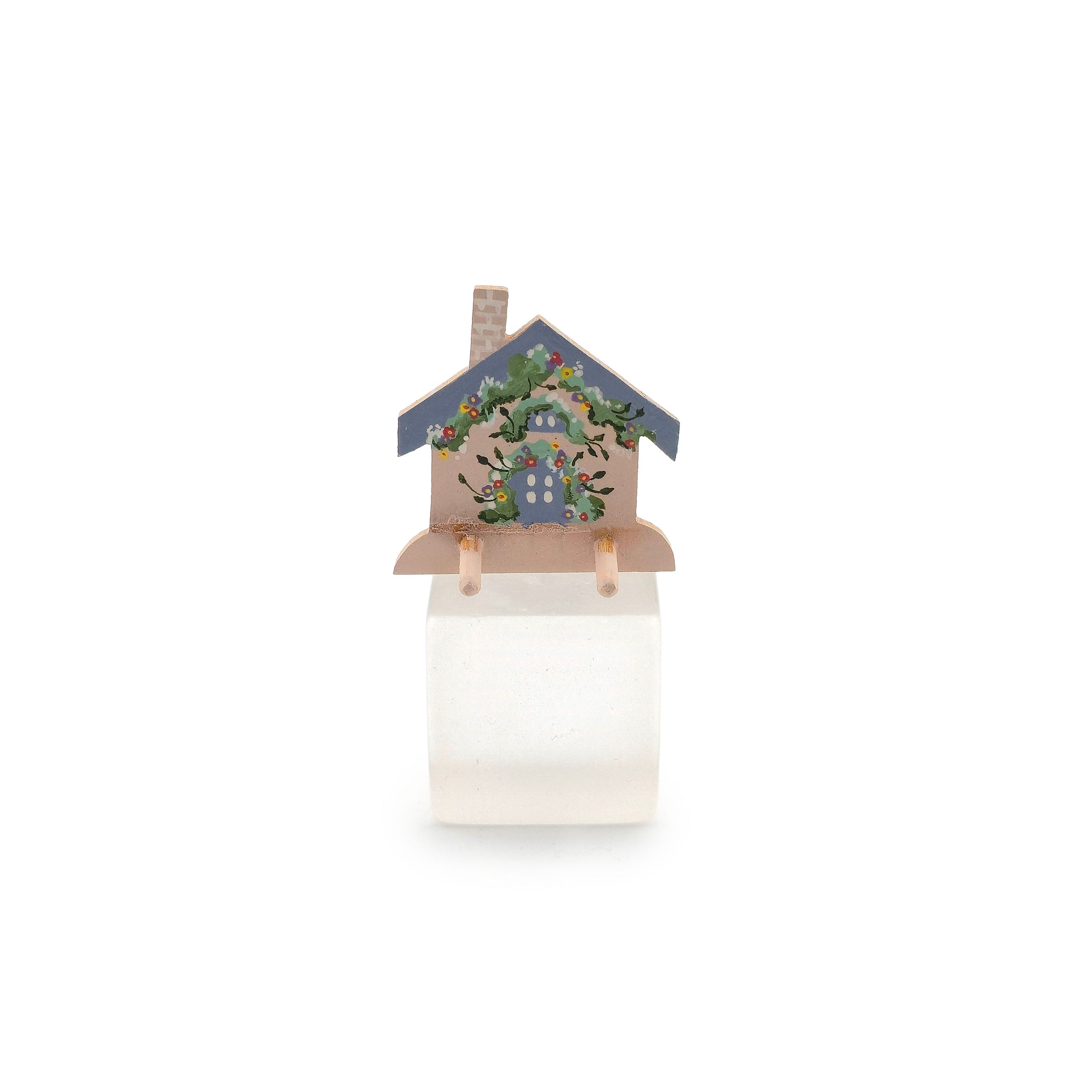 Folk Art Hand Painted House Wall Peg Kitchen Shelf Karen Markland