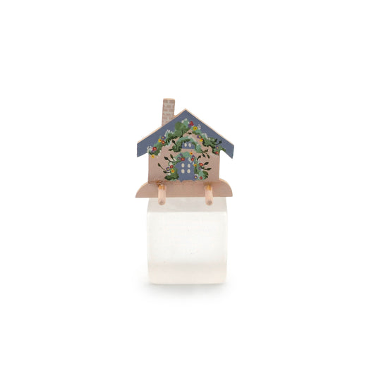 Folk Art Hand Painted House Wall Peg Kitchen Shelf Karen Markland