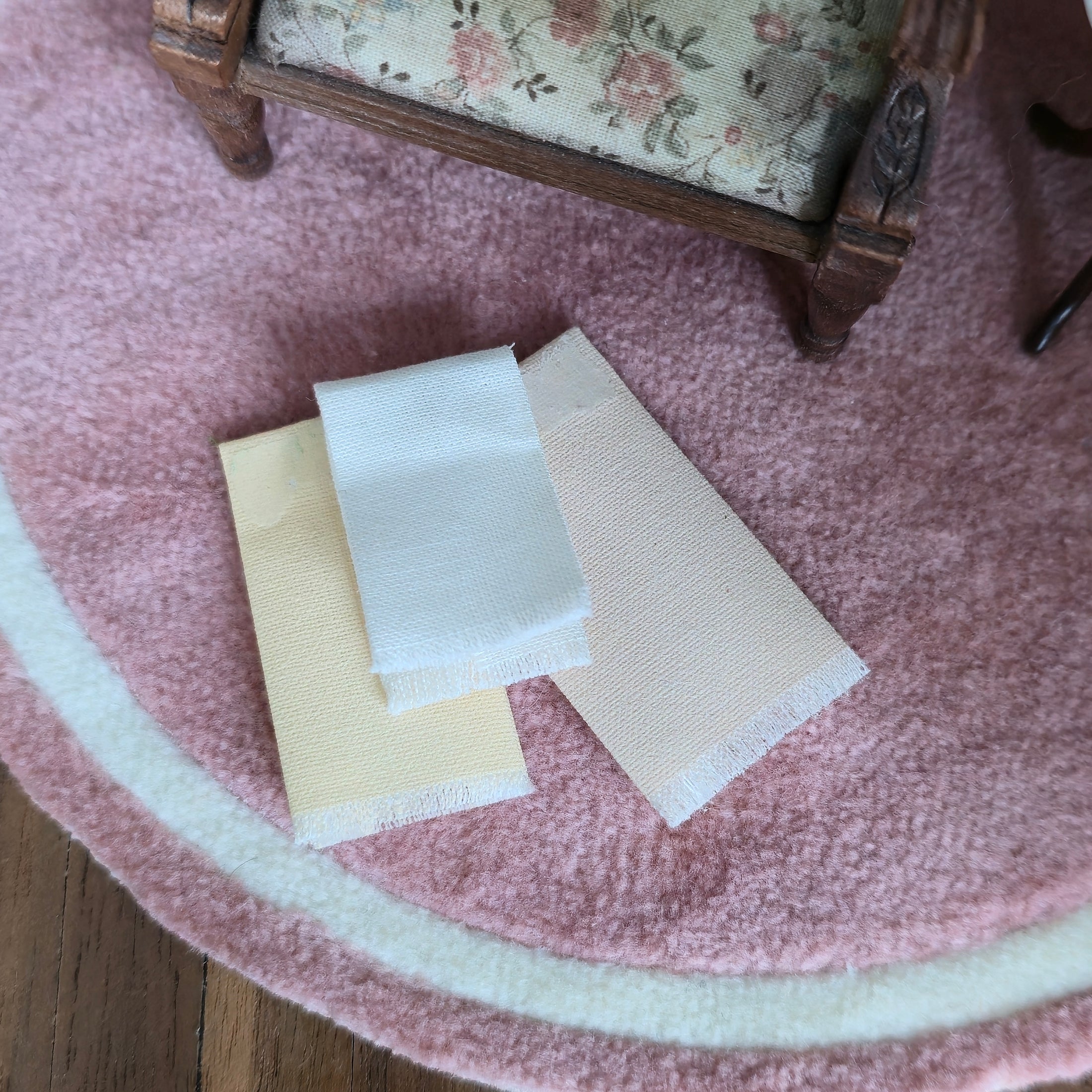 Trio of Easter Spring Printed Linen Hand Towels Miniature