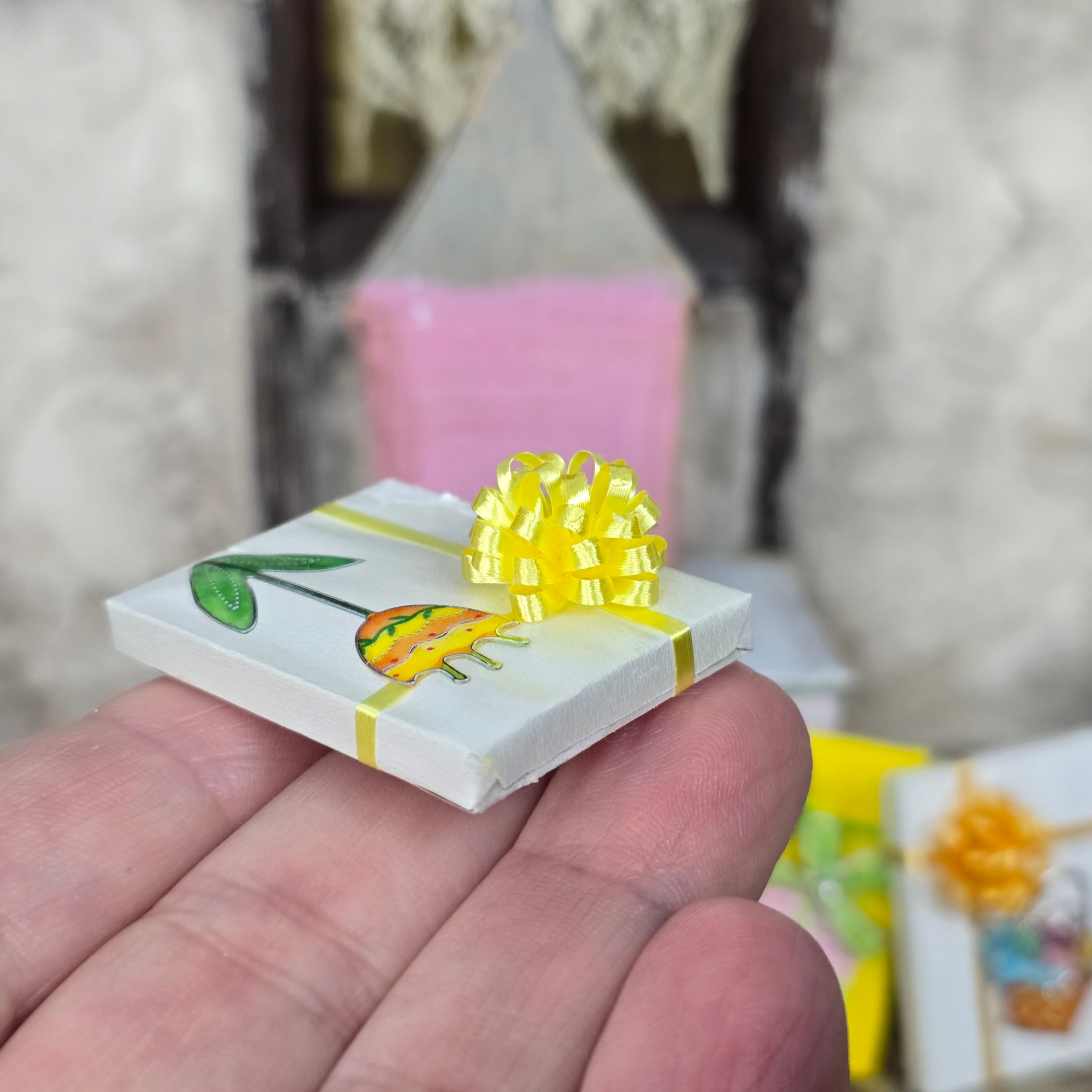 Set of Five Miniature Spring & Easter Wrapped Gifts Presents