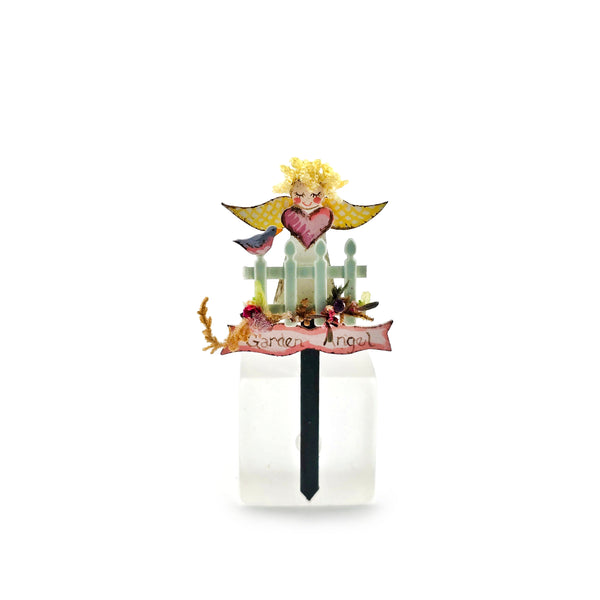 Karen Markland Garden Angel Folk Art Sign, 1996 Hand Painted