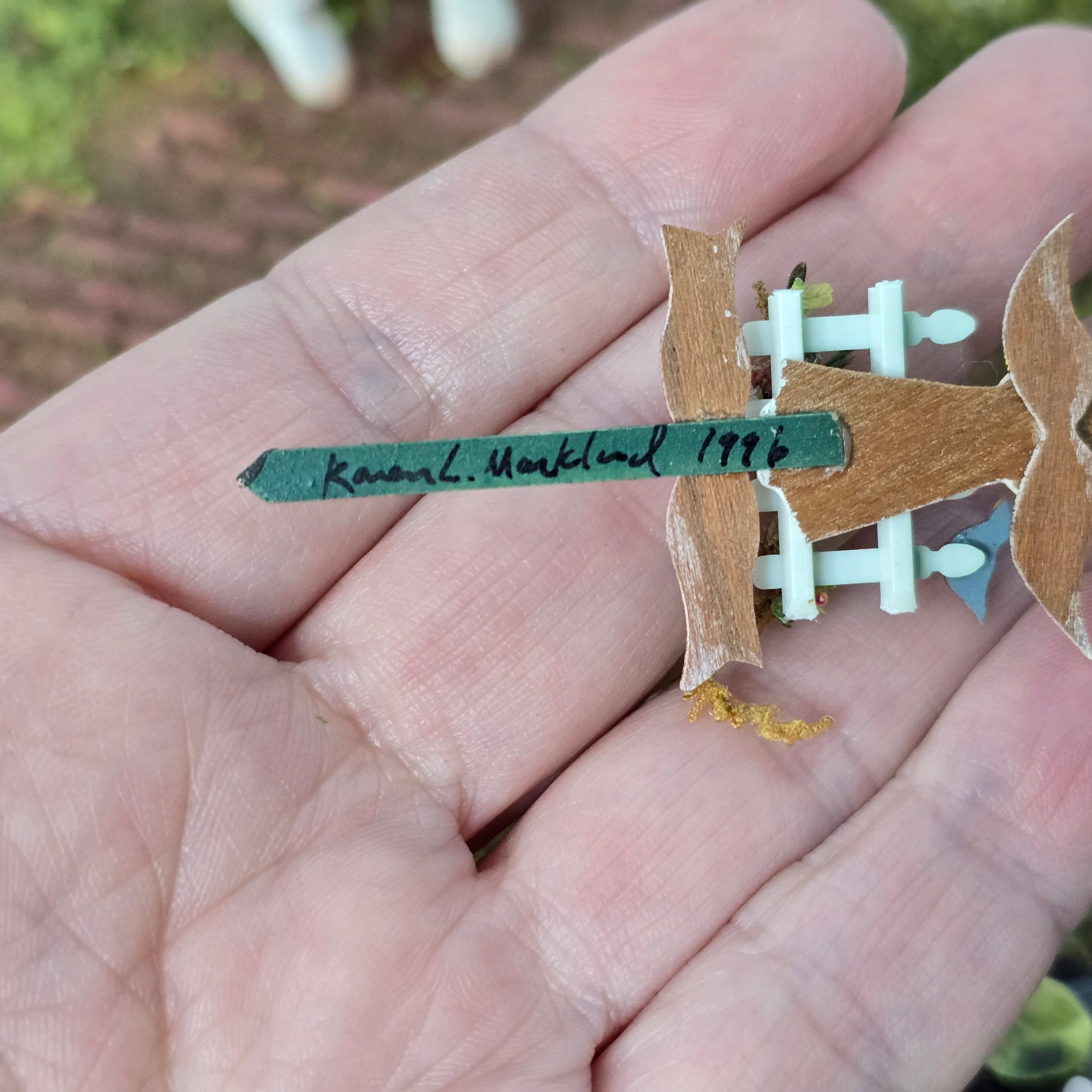 Karen Markland Garden Angel Folk Art Sign, 1996 Hand Painted