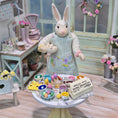 Load image into Gallery viewer, OOAK Easter Bunny Anthropomorphic Dollhouse Doll with Egg Dyeing Diorama Scene
