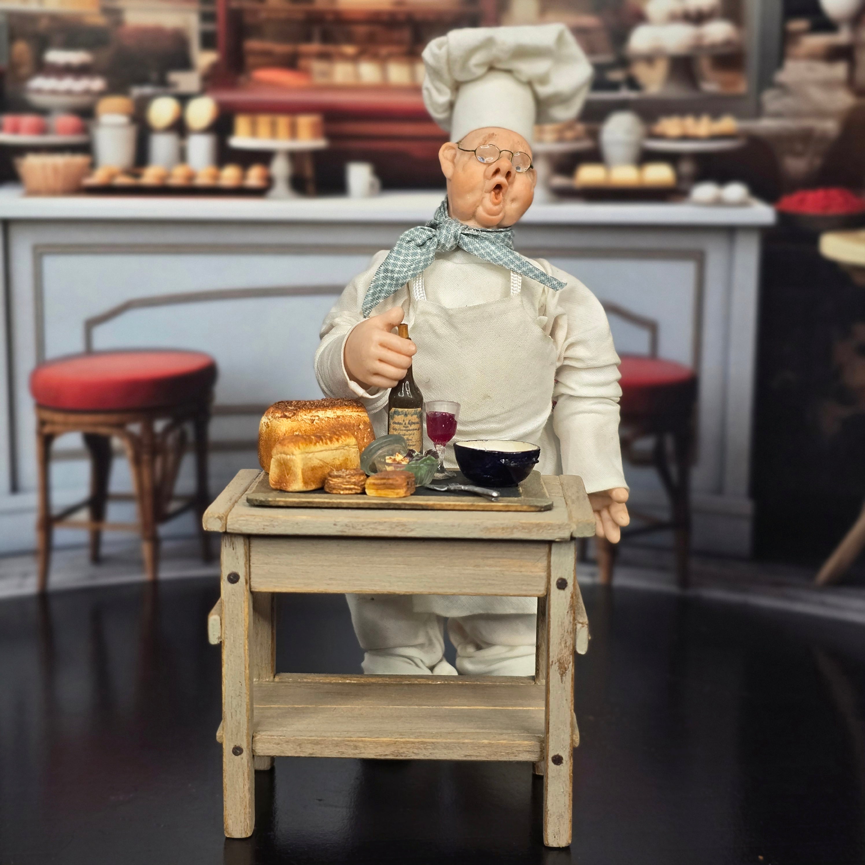 Tomo Tanaka Nunu’s House Rustic Bread and Wine Board Diorama Miniature