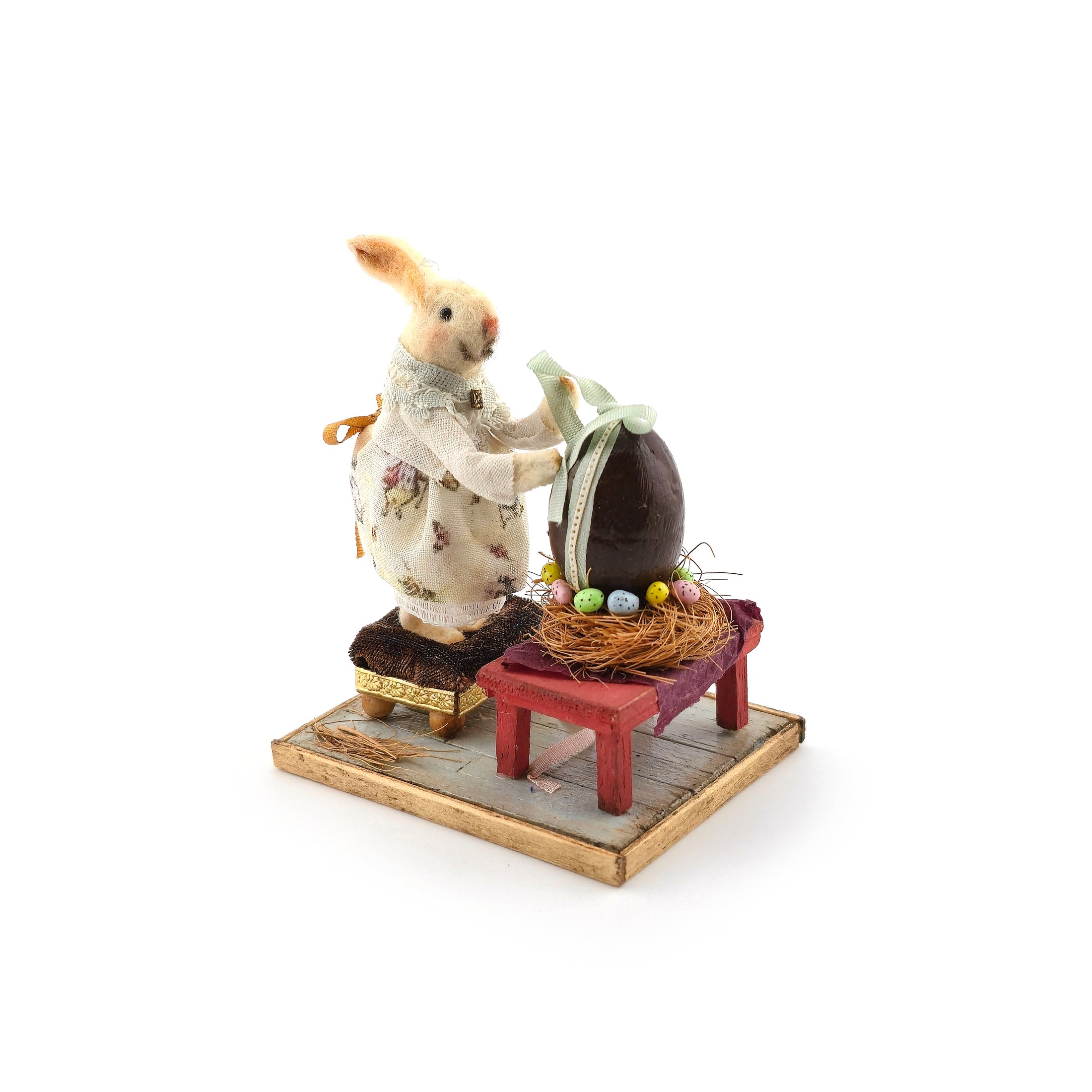 Veronique Lux Bunny Girl Decorating Easter Egg Spring Vignette France