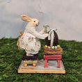 Load image into Gallery viewer, Veronique Lux Bunny Girl Decorating Easter Egg Spring Vignette France
