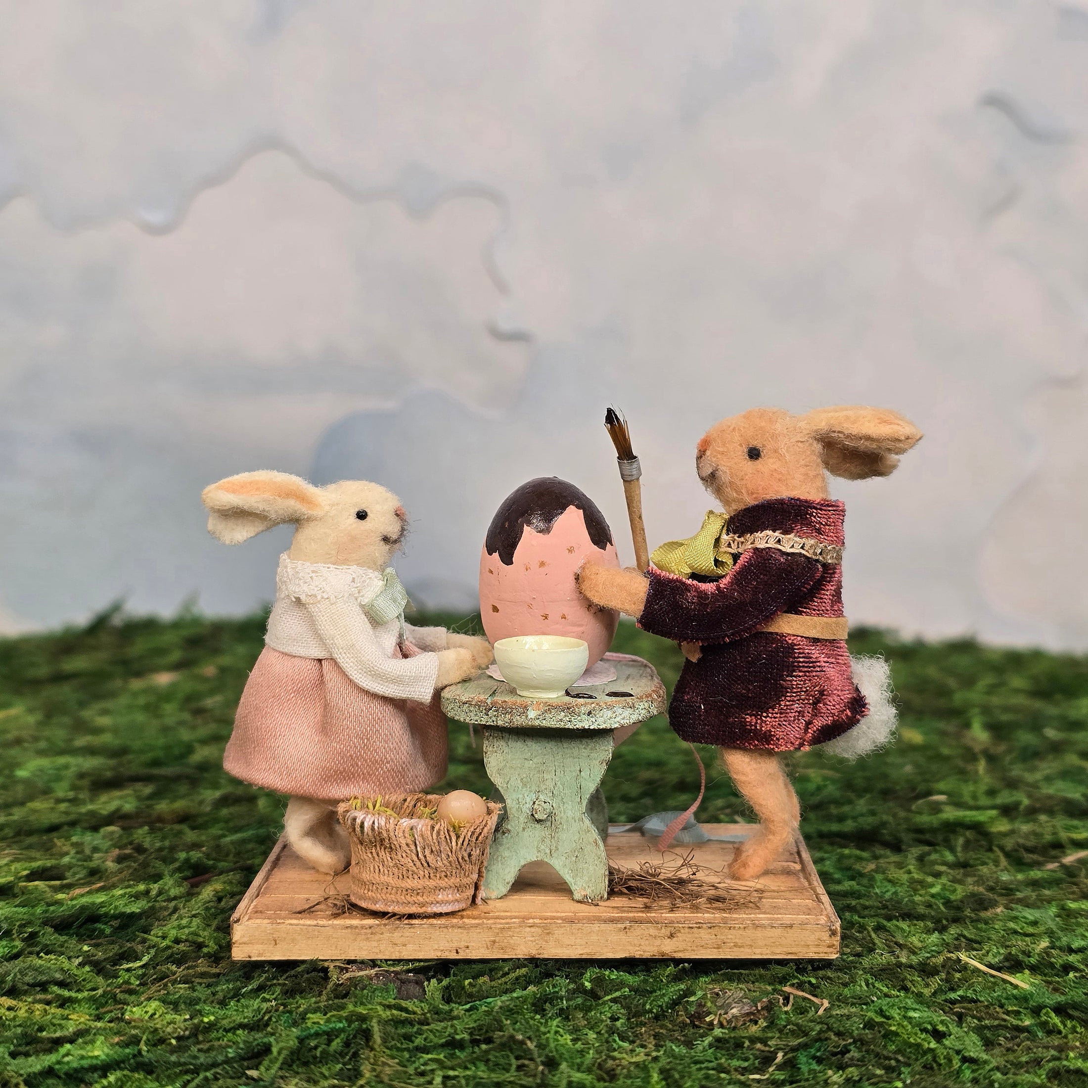 Veronique Lux Rabbit Children Decorating Chocolate Easter Egg Vignette France