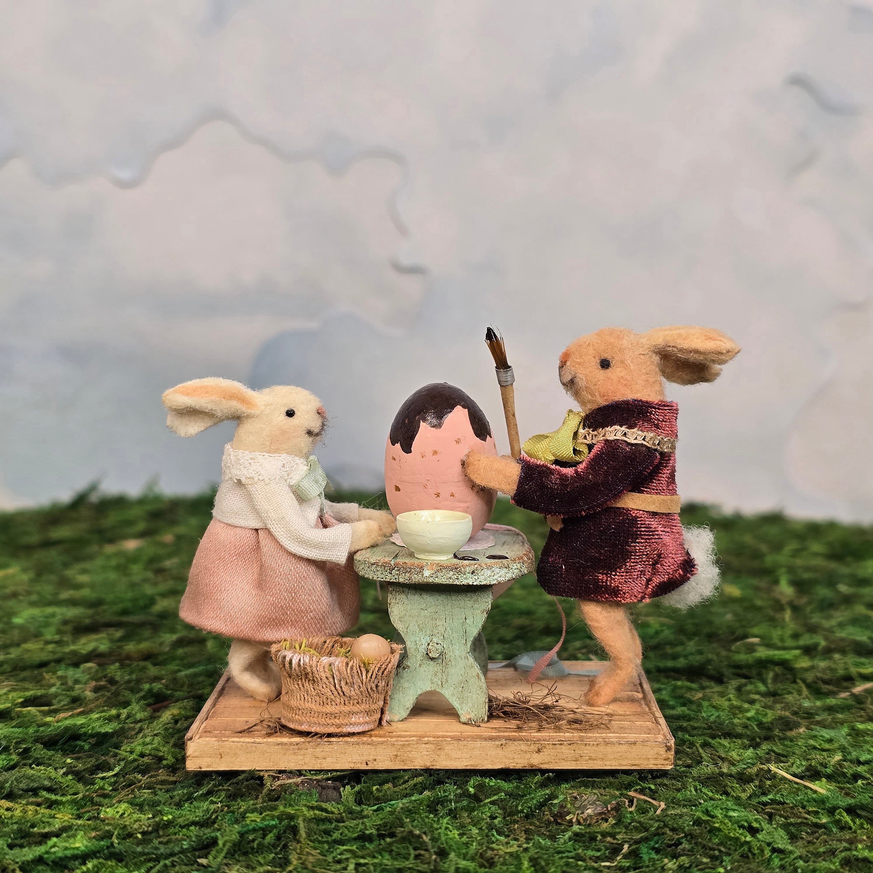 Veronique Lux Rabbit Children Decorating Chocolate Easter Egg Vignette France