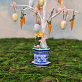 Load image into Gallery viewer, Whimsical Decorated Easter Tree in Porcelain Urn Planter Dollhouse Miniature

