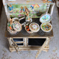 Load image into Gallery viewer, RESERVED FOR D ENGUITA Aida Pravia Peter Rabbit Fully Dressed Country Stove Hutch Diorama Spain

