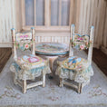 Load image into Gallery viewer, RESERVED FOR RB Aida Pravia Hand Painted Peter Rabbit Table & Chairs Set Porcelain Roses Spain
