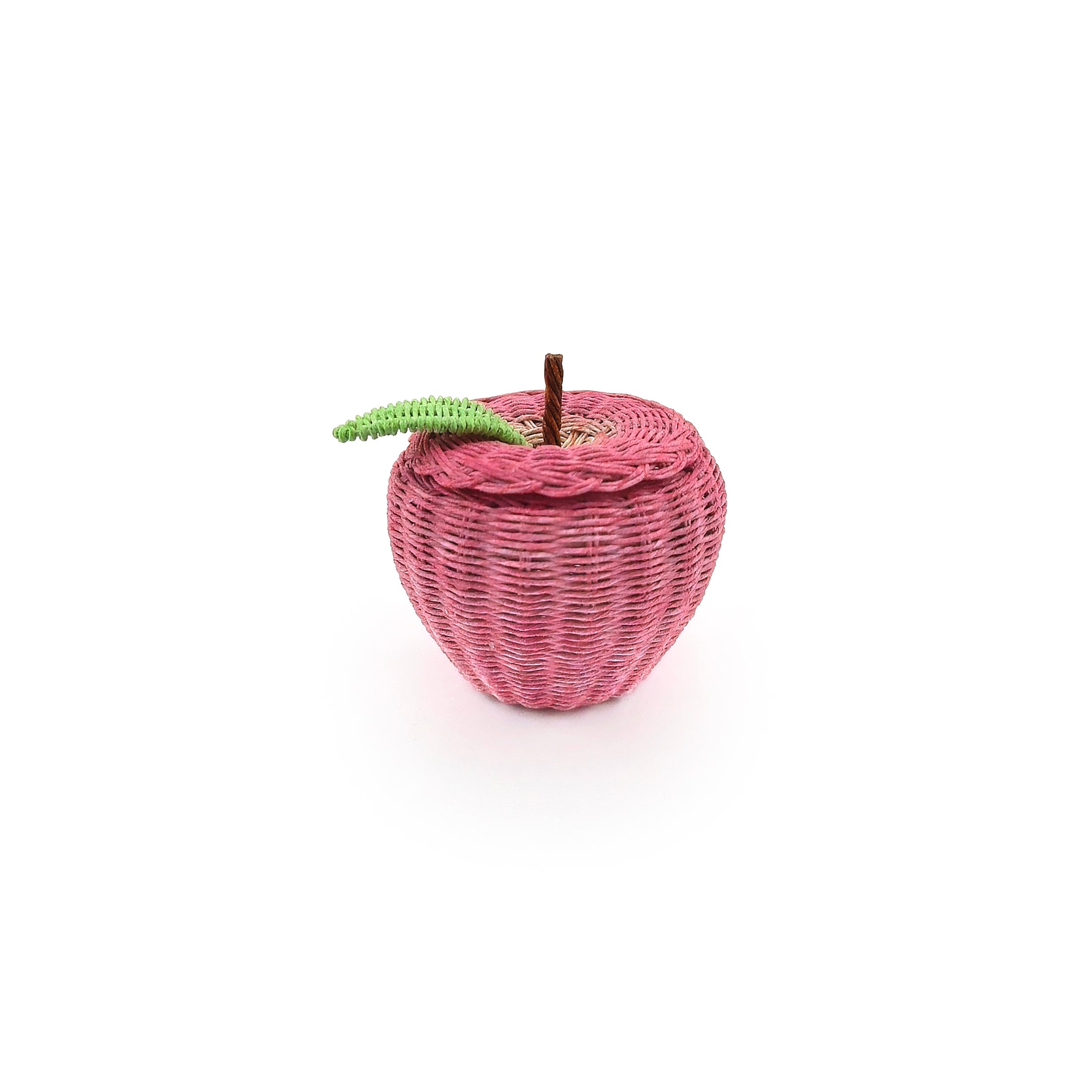 Hand Woven Children's Wicker Apple Basket Storage Piece Dollhouse Miniature OOAK