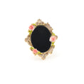 Load image into Gallery viewer, Flourished Gilt Wall Mirror for Dollhouse Adorned with Pink Porcelain Roses
