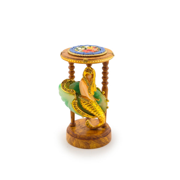 Stunning and RARE Miniature Mermaid Micro-Mosaic Pedestal by Gil Mena