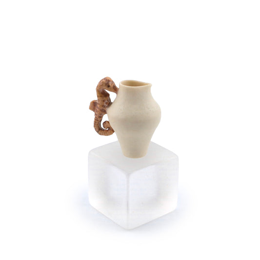 Miniature Seahorse Handle Pitcher by Susan Van Tubbergen