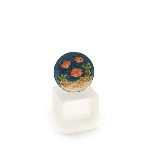 Susan Van Tubbergen Majolica Tropical Fish Plate