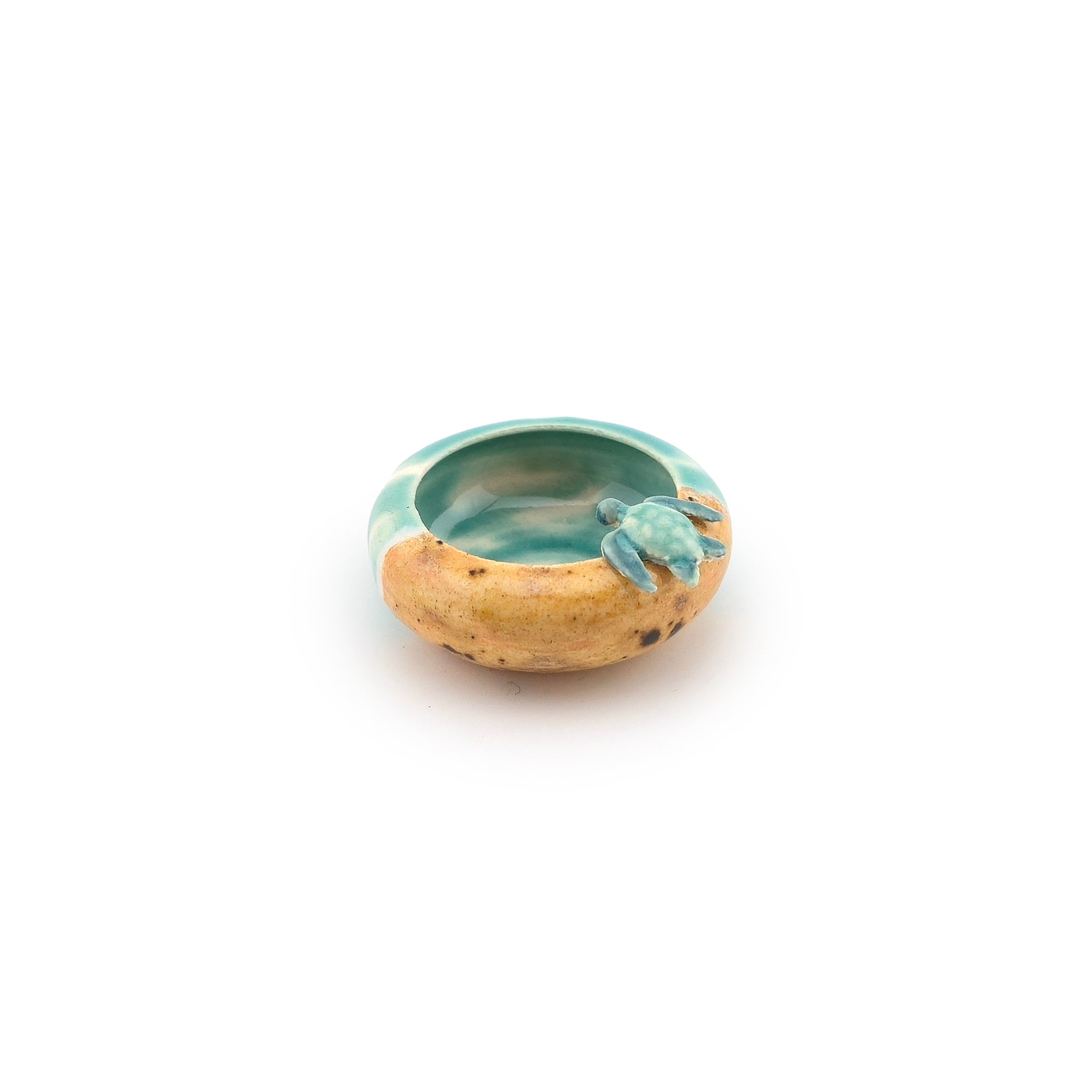 Seashore Sea Turtle Sand & Sea Tide Pool Sculpted Clay Bowl #2