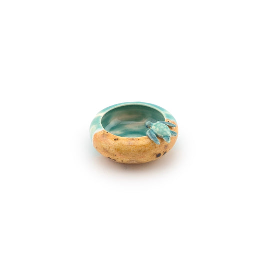 Seashore Sea Turtle Sand & Sea Tide Pool Sculpted Clay Bowl #2
