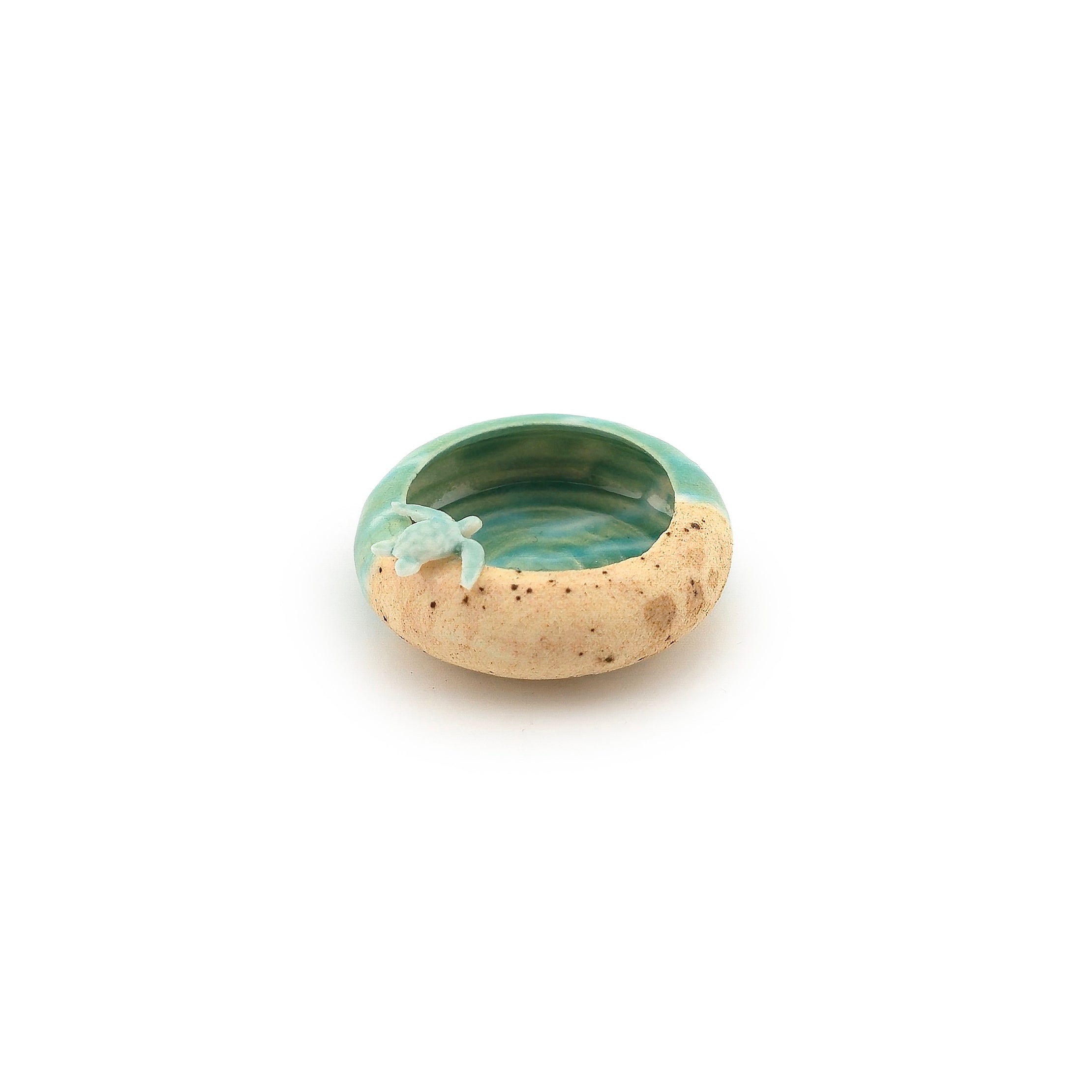 Seashore Sea Turtle Sand & Sea Tide Pool Sculpted Clay Bowl #1