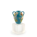 Load image into Gallery viewer, Ocean Blue Twin-Handle Amphora Shell Vase Sculptural Coastal Miniature Dollhouse
